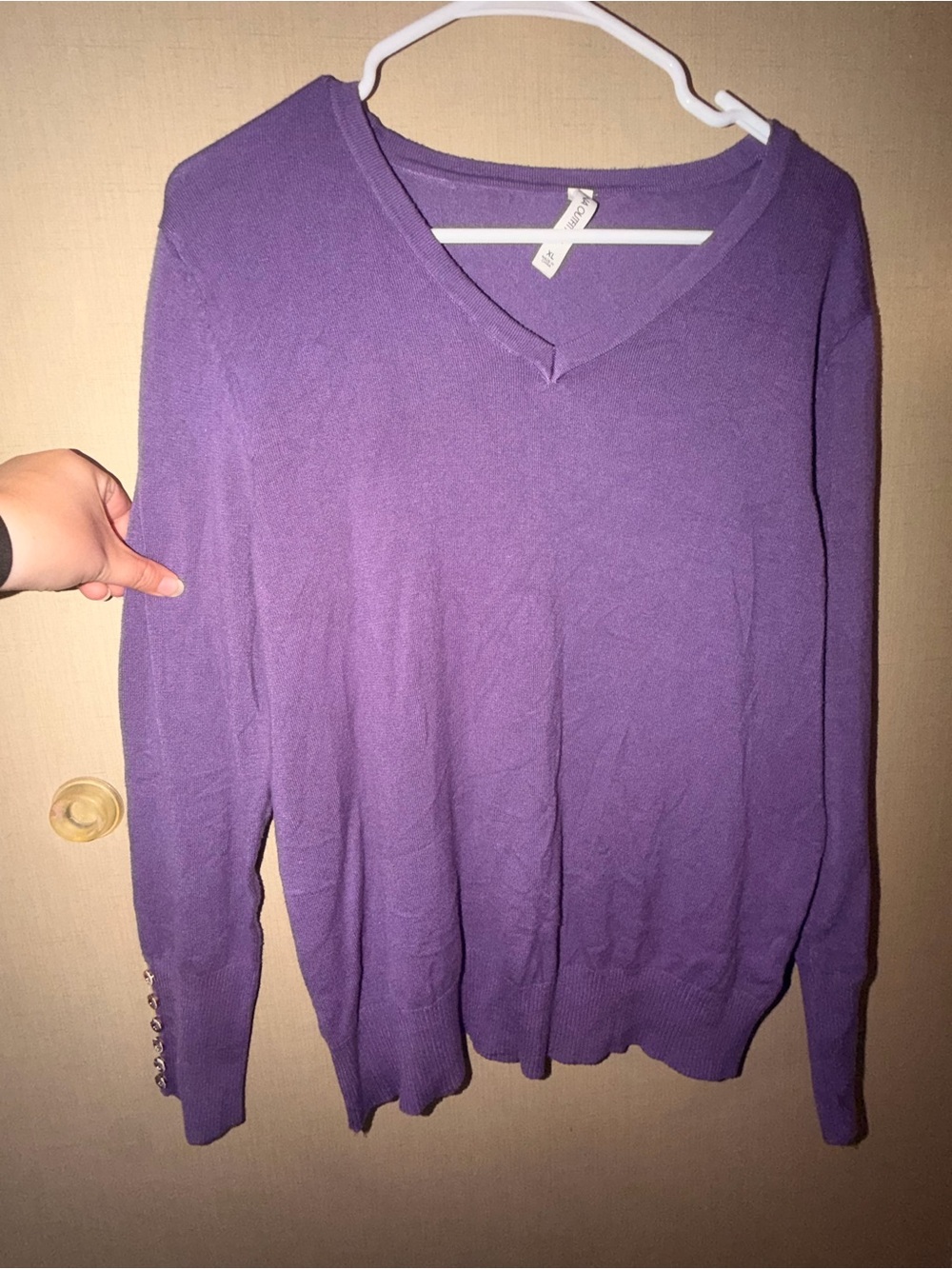 Zenana Outfitters Purple V-Neck Sweater